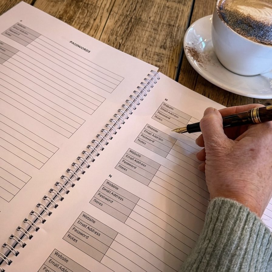 Jayne enjoying a cup of coffee whilst filling in her planner