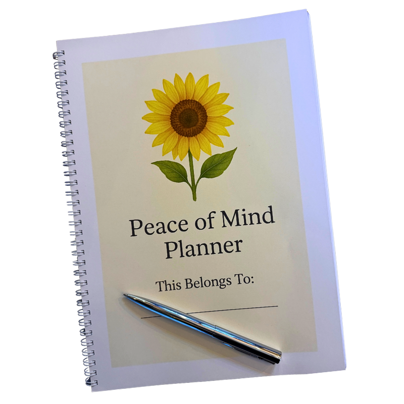 The cover of the Peace of Mind Planner 